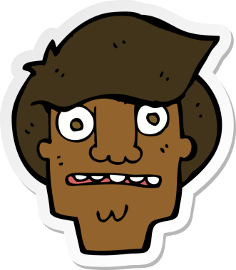 Bir insan tarafından çizilmiş bir karikatür çıkartması.