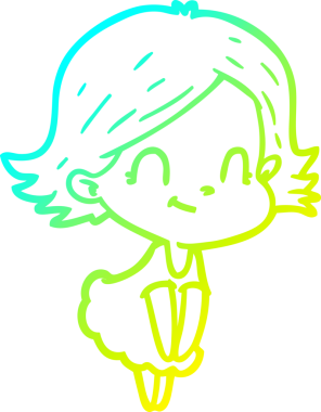 Bir insan tarafından çizilmiş soğuk gradyan çizgi çizimi.