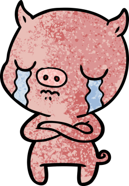 Bir insan tarafından çizilmiş domuz ağlaması.