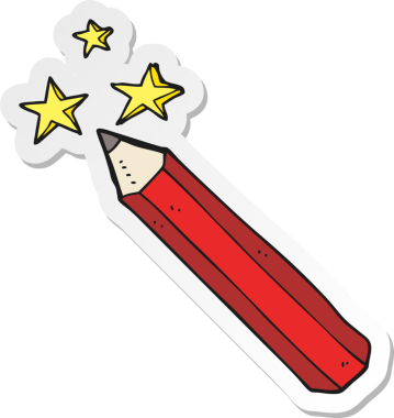 Bir insan tarafından çizilmiş sihirli kalem çıkartması.