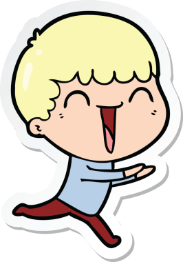 Bir insan tarafından çizilmiş mutlu bir adamın çıkartması.