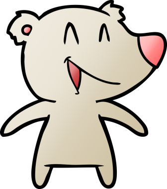 Bir insan tarafından çizilmiş gülen ayı çizgi filmi.