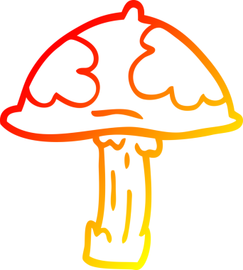 Bir insan tarafından çizilen zehirli zehirli mantar çizgi çizimi