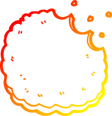 Bir insan tarafından çizilmiş bir bisküvinin sıcak çizgi çizimi