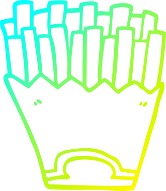 Bir insan tarafından çizilen patates kızartmasının soğuk gradyan çizgisi.