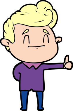 Bir insan tarafından çizilmiş mutlu çizgi film adamı.