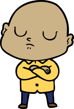 bir insan tarafından çizilmiş kel bir adam.