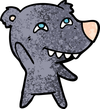 Bir insan tarafından çizilmiş bir çizgi film karakteri.