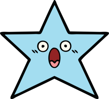 Bir insan tarafından çizilmiş yıldız balığı çizgi filmi.