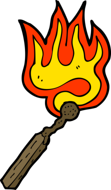 Bir insan tarafından çizilmiş karikatür yakma kibriti