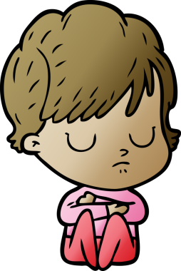 Bir insan tarafından çizilmiş karikatür kadın.