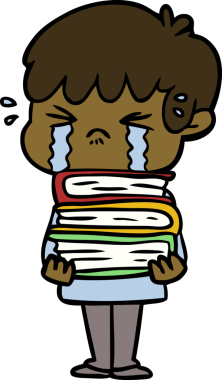 Bir insan tarafından çizilmiş ağlayan çizgi film çocuğu.