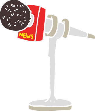 Bir insan tarafından çizilen mikrofonun düz renk çizimi