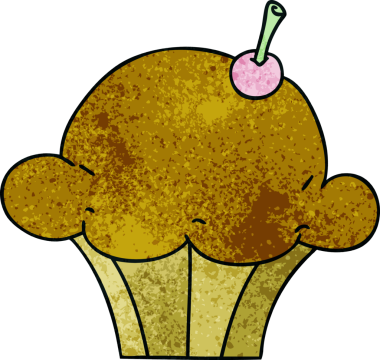 Bir insan tarafından çizilmiş garip bir çizgi film keki.