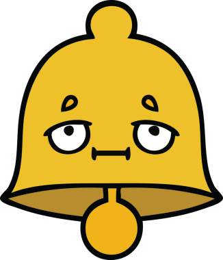 Bir insan tarafından çizilmiş sevimli bir çan karikatürü.