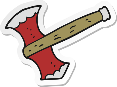 Bir insan tarafından çizilmiş bir baltanın çıkartması.