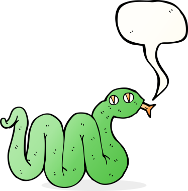 Bir insan tarafından çizilmiş komik bir çizgi film yılanı.