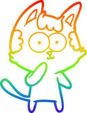 Bir insan tarafından çizilmiş bir çizgi film kedisinin çizimi.