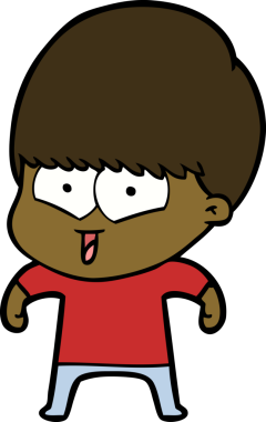 Bir insan tarafından çizilmiş mutlu çocuk çizgi filmi.