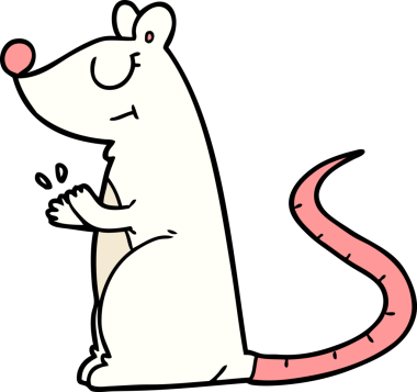 bir insan tarafından çizilmiş beyaz fare çizgi filmi