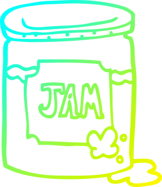 Bir insan tarafından çizilmiş bir karikatür reçel kabının soğuk gradyan çizgisi