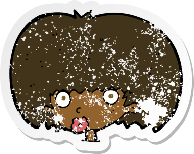 Bir insan tarafından çizilmiş bir karikatürün gerilimli çıkartması.