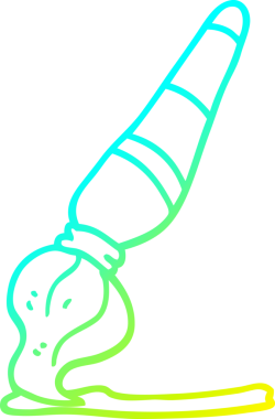 Bir insan tarafından çizilmiş karikatür resim fırçasının soğuk gradyan çizgisi.