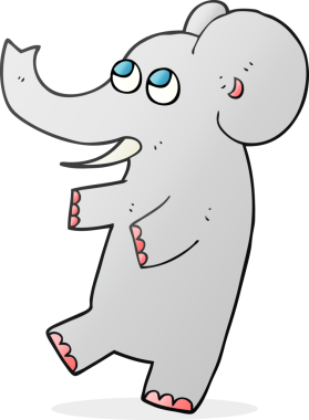 Bir insan tarafından çizilmiş serbest çizim şirin bir fil.