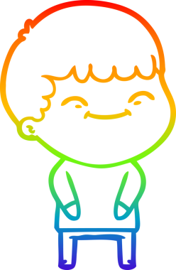 gökkuşağı gradyan çizgi çizimi bir insan tarafından çizilmiş mutlu bir çocuk