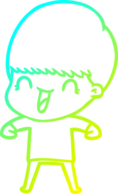 Bir insan tarafından çizilmiş mutlu çizgi film çocuğu çizimi.