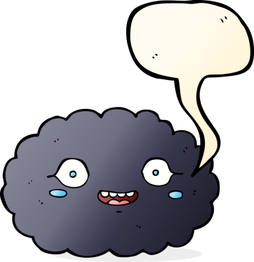 Bir insan tarafından çizilmiş mutlu karikatür bulutu.