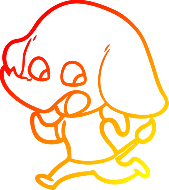 Bir insan tarafından çizilmiş şirin bir fil çizimi.