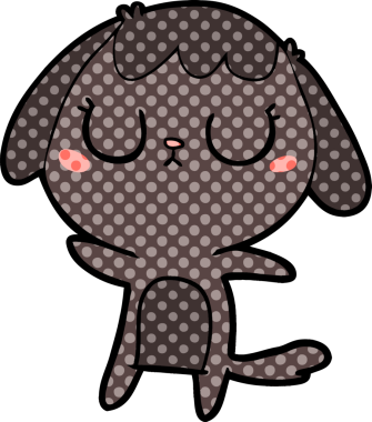 Bir insan tarafından çizilmiş şirin bir çizgi film köpeği.