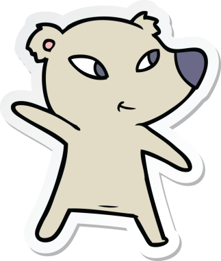 Bir insan tarafından çizilmiş şirin bir ayının çıkartması.