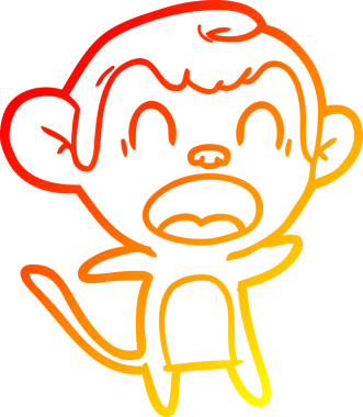 Bir insan tarafından çizilmiş bağıran çizgi film maymunu çizimi