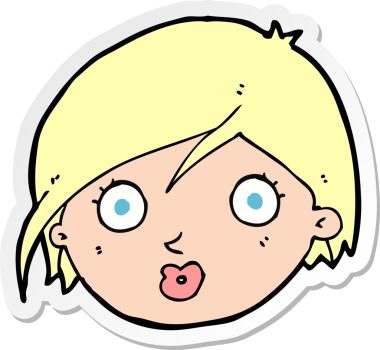 Bir insan tarafından çizilmiş bir karikatür çıkartması.