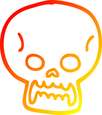 Bir insan tarafından çizilmiş bir cadılar bayramı kafatası çizgi çizimi.