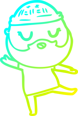 Bir insan tarafından çizilmiş sakallı sevimli bir çizgi film karakteri çizimi.