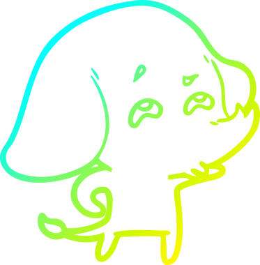 Bir insanın çizdiği karikatür fili çizimi.