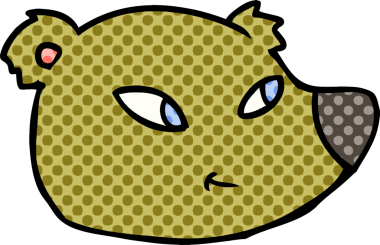 Bir insan tarafından çizilmiş bir çizgi film karakteri.