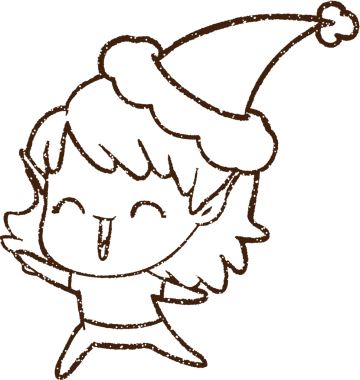 Noel Elf Kömürü Bir insan tarafından çizilmiş