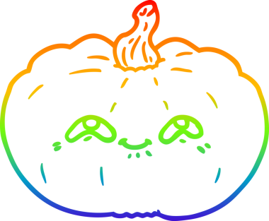 gökkuşağı gradyanı çizimi bir insan tarafından çizilmiş mutlu bir balkabağı çizimi