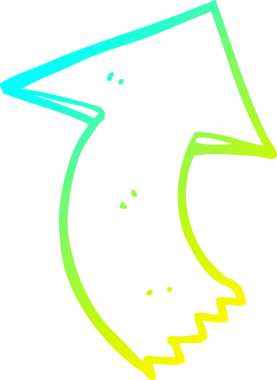 Soğuk gradyan çizgi çizimi bir insan tarafından çizilmiş bir oku işaret ediyor.