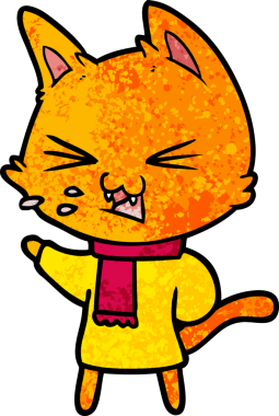 Bir insan tarafından çizilmiş kedi tıslaması.