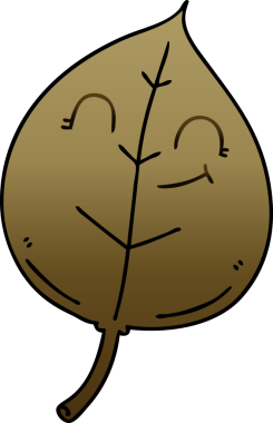 bir insan tarafından çizilmiş gölgelenmiş garip çizgi film mutlu yaprak