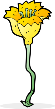 Bir insan tarafından çizilmiş karikatür çiçeği