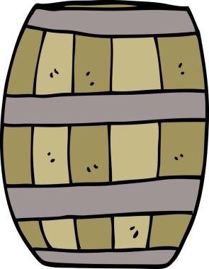 Bir insan tarafından çizilmiş bira fıçısı.