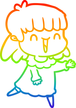 gökkuşağı gradyan çizimi bir insan tarafından çizilmiş bir karikatür kadın