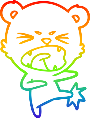 Bir insan tarafından çizilmiş kızgın bir çizgi film ayısının çizimi.