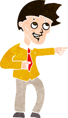 Bir insan tarafından çizilmiş komik ofis adamı.